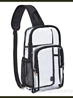 Clear PVC Sling Bag Stadium Approved Chest Crossbody Daypack